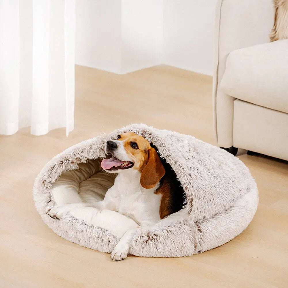 Kalmerend Plush Semi-Gesloten Huisdier Nest Pita Bed Voor Honden Happy Pets
