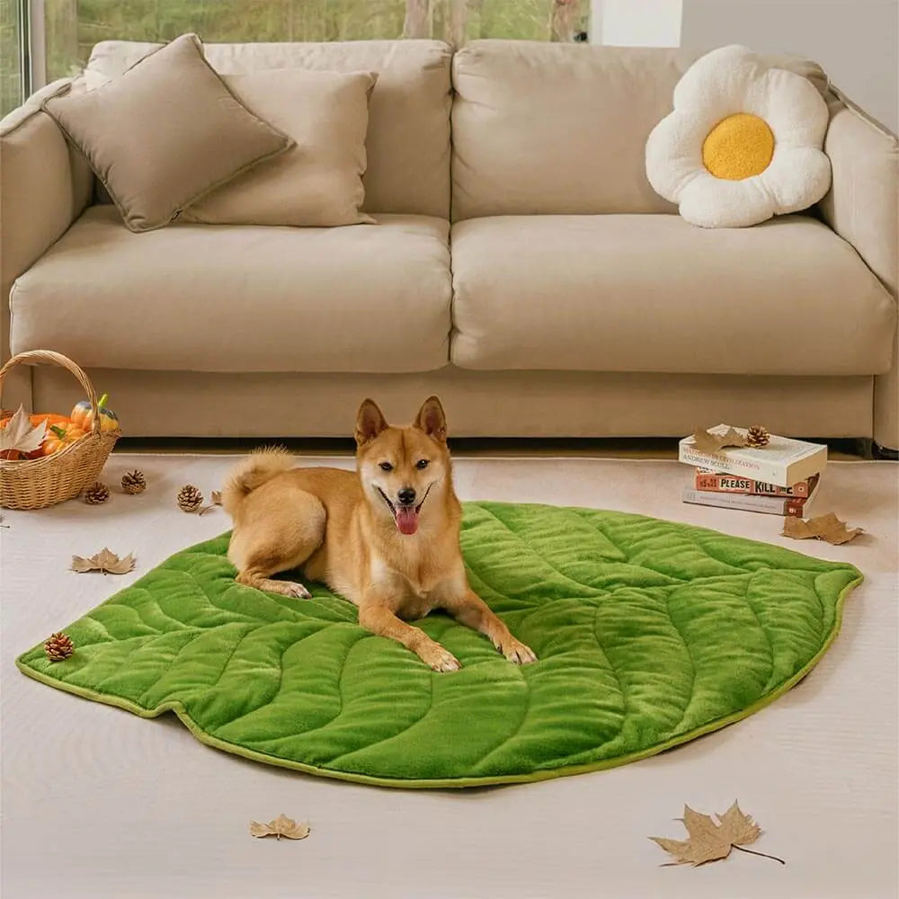 Pluche Bladvormige Wasbare Hondenmat - De Bladverzamelaar Happy Pets