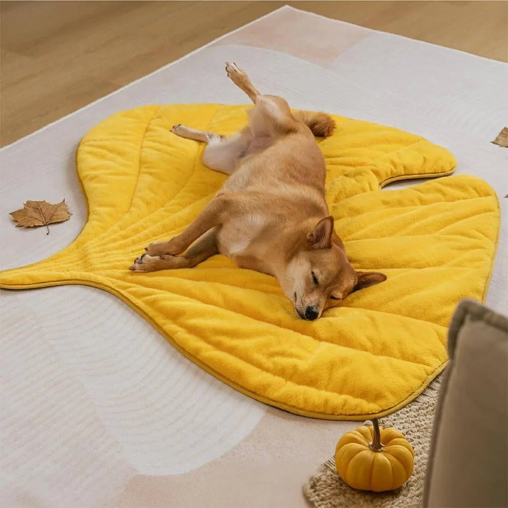 Pluche Bladvormige Wasbare Hondenmat - De Bladverzamelaar Happy Pets