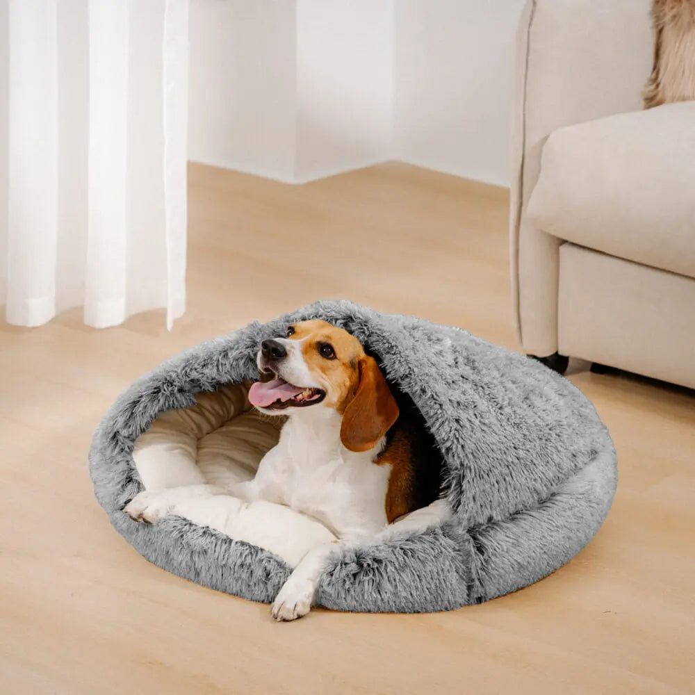 Kalmerend Plush Semi-Gesloten Huisdier Nest Pita Bed Voor Honden Happy Pets