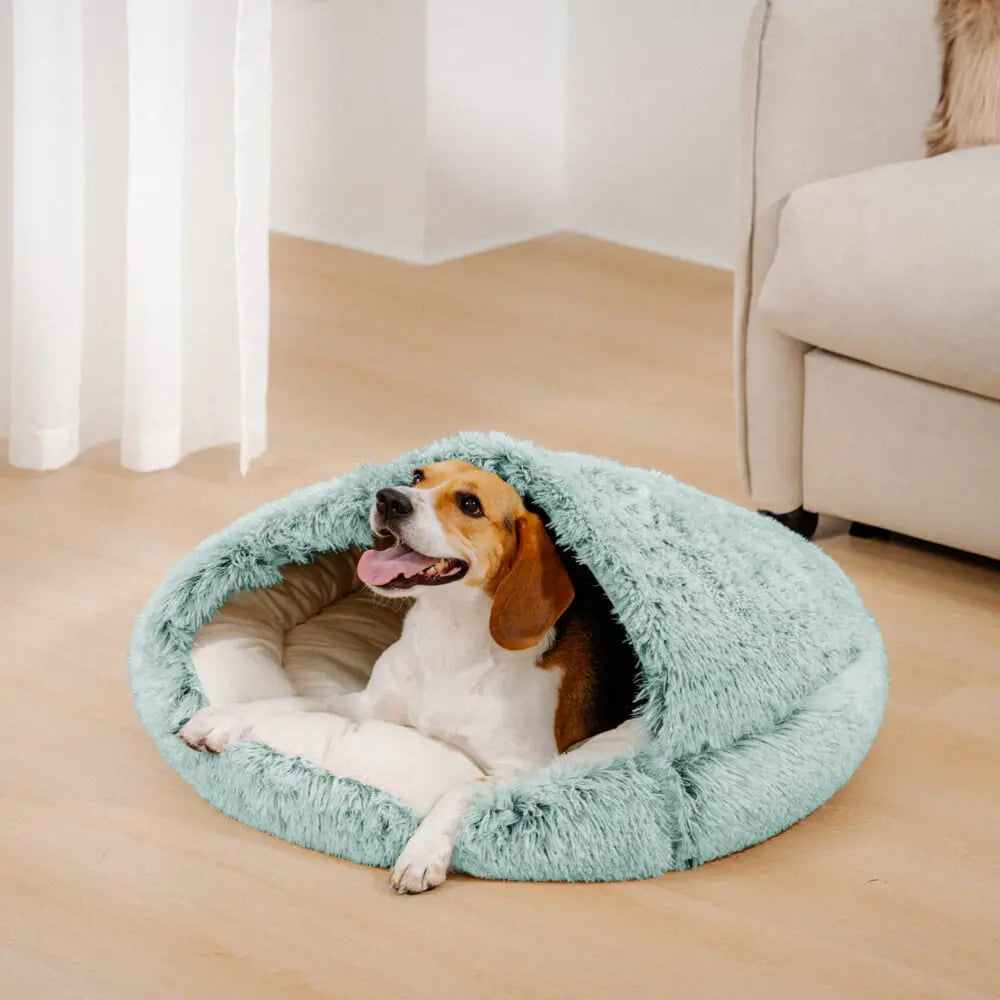 Kalmerend Plush Semi-Gesloten Huisdier Nest Pita Bed Voor Honden Happy Pets